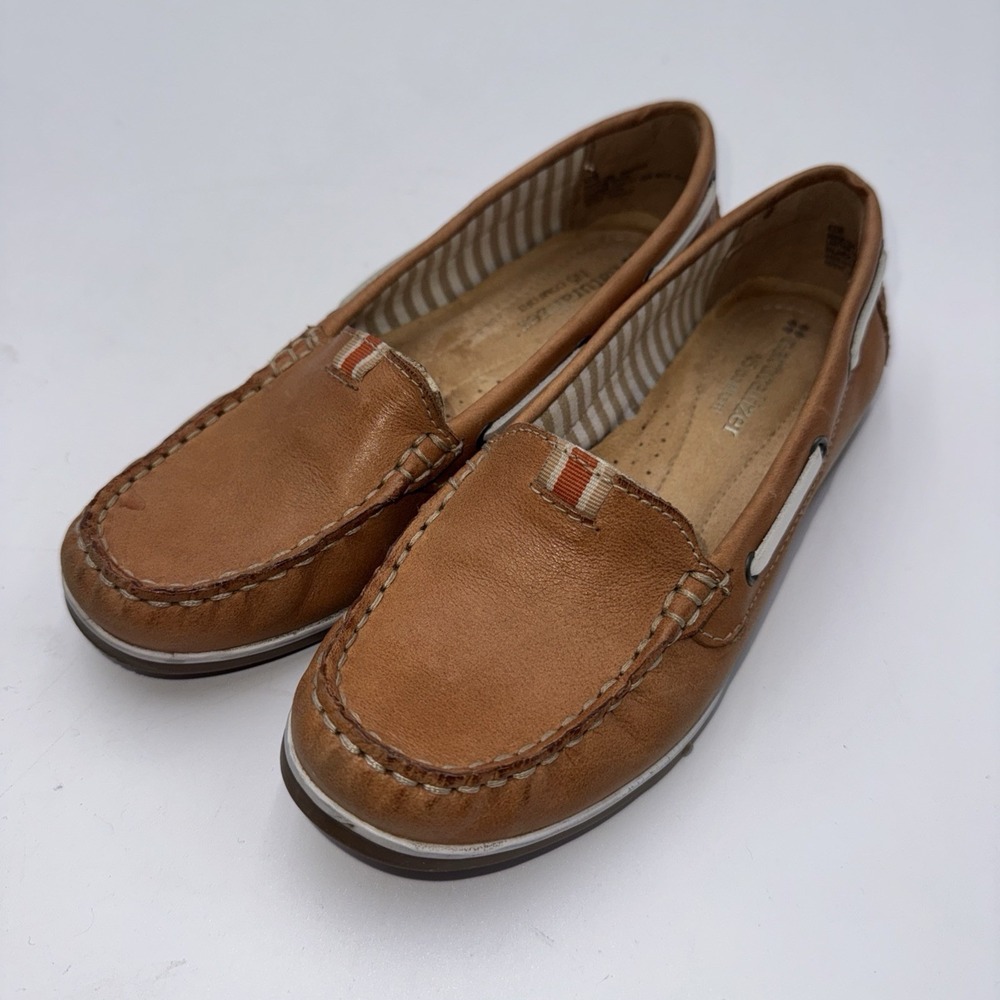 Naturalizer Natured Soul Womens Size 4.5 M Leather Boat Slip On Shoes Tan